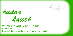 andor lauth business card